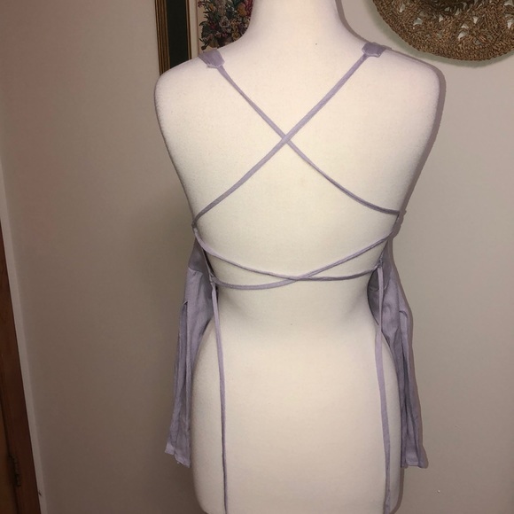 NWOT Violet lace top romper crisscross back - Picture 3 of 3